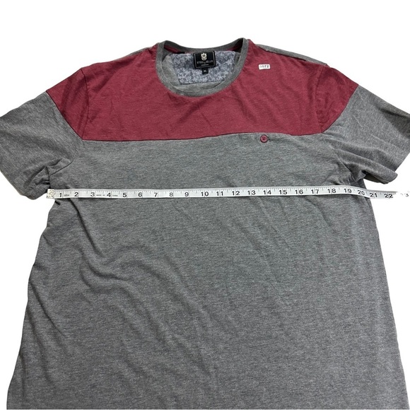 Steel & Jelly London Men Red & Grey T-Shirt Size XL Color Block Short Sleeve - Picture 10 of 11